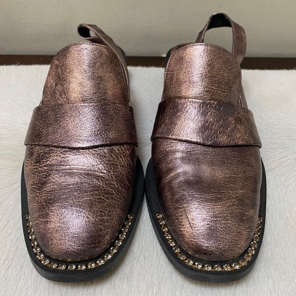 Free People Rose Gold Mules with Gold Rhinestones - W size 39 / 8M - Picture 3 of 10